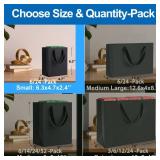 Argivean Small Black Gift Bags: 6pcs Mini Gift Bags With Handles Bulk 6.3x4.7x2.4 Inch For Wedding Party Birthday Business (S-6pcs) - Retail: $8