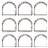 HINZIC 9 Pack D Ring Spring Key Hooks Keyring Clip Buckles Clasp Clamps for Belt Backpacks Handbag Purse Strap- Silver - Retail: $10