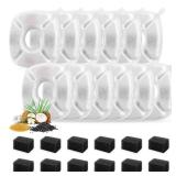 24 Pcs Cat Fountain Replacement Filters 12 Pack Cat Water Fountain Replacement Filters with 12 Pack Pre-Filter Sponges, Pet Fountain Filter Fit for 95oz2.8L Automatic Pet Fountain Cat Water Fountain -