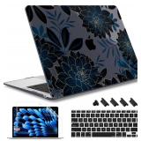 May Chen Compatible with MacBook Air 13 inch Case (Models A1369 and A1466, Older Version 2010-2017 Release), Plastic Hard Shell Case with Keyboard Cover and Screen Protector, Luxury Dahlia - Retail: $
