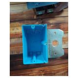 New Blue Plastic Electrical Junction Box with Mounting Bracket - Retail: $3