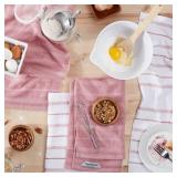 KitchenAid Albany Kitchen Towel 4-Pack Set, Dried RoseWhite, 16\x26\in - Retail: $19in