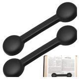 2 Pieces Weighted Bookmarks Book Weight Page Holder Rubber Book Weight Bookmark Portable Weighted Rubber Page Holder for Adults Reading(Black) - Retail: $15