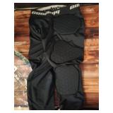 COOLOMG Youth Boys 7 Pad Football Girdle with Cup Pocket,Knee Pads,Integrated Hip, Tailbone, Thigh Pads Black M - Retail: $45