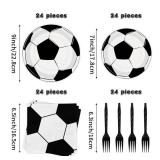 BQK 96 Pcs Soccer Plates and Napkins Party Supplies Soccer Paper Plates Soccer Birthday Party Decorations Soccer Party Favors Soccer Themed Birthday Party Supplies - Retail: $17