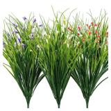 MelorcaandGuilla Artificial Plants Outdoor 3PCS 23 Fake Tall Grass,Faux Grass Plant,Artificial Greenery Shrubs Bushes for Garden Porch Window Box Shop Office Home Décor - Retail: $23