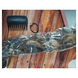 REECHO Curly Hair Extensions, 4PCS 24 inch Clip in Hair Extensions Lace Weft Short Curly Extensions Clip Ins Invisible Natural Hairpieces for Women, Chocolate Brown with Highlights - Retail: $25