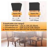 16 PCS Square Chair Leg Floor Protector, Silicone Chair Leg Cover, Furniture Leg Protectors with Felt, Mobile Table Leg pad, Protect The Floor from Scratches.1 12 in Black. - Retail: $18
