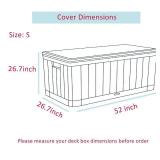 Shieldo Deck Box Cover- Heavy Duty 600D Polyester Oxford,100% Waterproof Deck Box Cover 52\ L x 26.7\in W x 26.7\in H - Retail: $26in