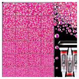 25000Pcs Resin Jelly Rhinestones with Tweezers for Crafting, Hot Pink AB Flatback Gems, Bedazzling Crystal with 3Pcs 10ml B7000 Jewelry Glue for DIY Crafts Clothing Tumblers Shoes Fabric Nail Art - Re