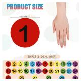 Outus 30 Pieces 6 Inch Classroom Floor Stickers Multicolor Classroom Spots for Line up Markers Self Adhesive Vinyl Stickers for Preschool Kindergarten Students Kids (Multicolor, Number Style) - Retail