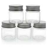 Juvale Mini Glass Spice Jars with Lids - 1.7 oz, Clear Art Deco, 5-Pack - Glass Craft Jars with Lids for Spices, Jams and Crafts - Retail: $11