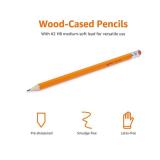 Amazon Basics Woodcased Classroom 2 Pencils with Erasers, Pre-sharpened, HB Lead, Value Pack of 30 count, Orange - Retail: $5