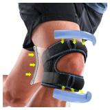 LETSHAKE Patellar Tendon Support Strap with Side Stabilizers and Patella Gel Pads, Knee Brace for Women Men Meniscus Tear, Knee Pain Relief, Arthritis Pain And Support, Double Patella Bands (Medium) -