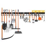 ELEAD 68ftft All Metal Adjustable Garden Tool Organizer: Garage Tool Organizer Wall Mount with Black Hooks, Garage Organizers and Storage, Tool Hangers for Shed - Retail: $24