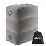 Inflatable Travel Foot Rest Pillow, Kids Airplane Bed, Adjustable Height Leg Pillow for Air Travel, Make a Flat Bed for Kids and Toddlers, Great for Airplane, Train, car?Grey, 1 Pack? - Retail: $22