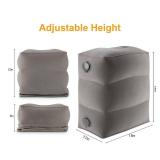 Inflatable Travel Foot Rest Pillow, Kids Airplane Bed, Adjustable Height Leg Pillow for Air Travel, Make a Flat Bed for Kids and Toddlers, Great for Airplane, Train, car?Grey, 1 Pack? - Retail: $22