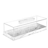 Rectangle Cake Tray with Lids, Clear Pastry Display Case, Dessert Holder Tray, Cake Stand, Cookie Display, Marble Pattern Plastic Cake Platter with Lucite Cover, Pastry Base - Retail: $30