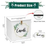 HYMENEX Wedding Card Box, Wedding Card Box with Lock Card Holder for Wedding Reception Anniversary Party Graduation Birthday Baby Shower Decorations (White) - Retail: $22