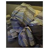 Pariitadin Baja Saddle Blanket Car Seat Covers Front Set with Seat Belt Pads, Washable Breathable Striped Woven Cloth Seat Covers for Cars, Universal Fit Most Cars, Airbag Compatible, Blue - Retail: $