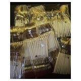 I00000 144 Plastic Forks, Disposable Flatware with White Handle, Look Like Gold Cutlery for Party Wedding - Retail: $40