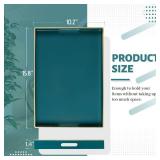 MAONAME Teal Serving Tray with Handles, Modern Decorative Tray for Coffee Table, Plastic Rectangular Trays for Ottoman, Bathroom, Decor, 15.8 x 10.2 x1.4 - Retail: $23