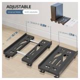 Adjustable Mobile CPU Stand, Ventilated Computer Tower Stand with 4 Caster Wheels Fits Most PC Tower, Under Desk CPU Holder PC Floor Cart Computer Riser for Gamers and Students (Black) - Retail: $18