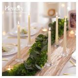 Hewory Glass Taper Candle Holders: 20 PCS Candlestick Holders Clear Short Tapered Candle Holder Set - Candle Stick Holder Decor for Table Centerpiece Wedding Party Advent Christmas Home Decorations - 