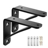 SPACEEUP 4\ x 5\in Heavy Duty Shelf Brackets 2 Pcs, Load Capacity 450 Lbs, L Shelving Brackets for Floating Shelves, High Strength Metal Countertop Support - Retail: $2,290in