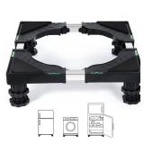 Nefish Mini Fridge Stand Universal Raised Base Adjustable Refrigerator Stands with 4 Strong Feet Washing Machine Pedestal Multi-Functional Bases for Dryer (Black) - Retail: $24