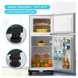 Nefish Mini Fridge Stand Universal Raised Base Adjustable Refrigerator Stands with 4 Strong Feet Washing Machine Pedestal Multi-Functional Bases for Dryer (Black) - Retail: $24