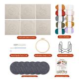 Temlum Punch Needle Coasters Kit, Punch Needle Embroidery Kits for Adults and Beginners - Including Patterns, Tools, Yarns, Hoop, Instruction, Coaster Holder Art Craft Supplies - Landscape - Retail: $