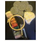 Temlum Punch Needle Coasters Kit, Punch Needle Embroidery Kits for Adults and Beginners - Including Patterns, Tools, Yarns, Hoop, Instruction, Coaster Holder Art Craft Supplies - Landscape - Retail: $