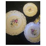 YOLIFE Flowering Shrubs 3 Tiered Cupcake Stand, Emboss Golden Leaves Edge Tea Party Pastry Tower, 6-8-10 inch - Retail: $40