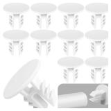 moonoom 12 Pcs Closet Rod End Caps, Wear-Resistant Curtain Rod Pole Endcaps, White Hang Bar Plug Caps for Home Bedroom Living Room Curtain Bracket Accessories - Retail: $10