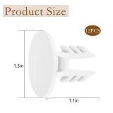 moonoom 12 Pcs Closet Rod End Caps, Wear-Resistant Curtain Rod Pole Endcaps, White Hang Bar Plug Caps for Home Bedroom Living Room Curtain Bracket Accessories - Retail: $10