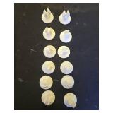 moonoom 12 Pcs Closet Rod End Caps, Wear-Resistant Curtain Rod Pole Endcaps, White Hang Bar Plug Caps for Home Bedroom Living Room Curtain Bracket Accessories - Retail: $10
