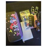 RHOTALL Colorful Mushroom Carrying Case for Nintendo Switch 2 (2025),Black Protective Travel Case,Cute Clear Glitter Hard Dockable Shell Cover for Switch 2,Screen Protector,Shoulder Strap,2 Thumb Cap 