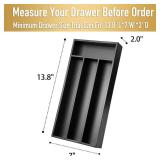 Conflech Silverware Organizer Small Bamboo Kitchen Drawer Organizer Utensil Organizer Silverware Holder Cutlery Organizer in drawer Flatware Organizer Tray (Black 4 Slots) - Retail: $12