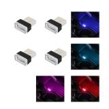 Augeny 3 PCS USB LED Car Interior Atmosphere Lamp, Plug-in USB Decor Night Light, Portable Auto Ambient Lighting Kit, Universal Vehicle Interior Accessories for Most Cars (Blue+Ice Blue+Purple) NO RED