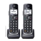 Panasonic Link2Cell Bluetooth DECT 6.0 Expandable Cordless Phone System with Answering Machine and Call Blocking - 2 Handsets - KX-TGE663B (Black) - Retail: $130