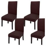 GoodtoU Chair Covers for Dining Room 4 Pack, Stretch ParsonDining Chair Slipcover Removable Washable Chair Protector for HomeRestaurantBanquet,Forros para Sillas de Comedor(Chocolate, Set of 4) - Reta