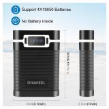 DIY 4x18650 Battery Charger, Battery Charger Case,Portable DIY Power Bank Box, 2 USB Output, Type-C Input and Output, Support PDQCSCPFCPAFCPPSPE, Not Include Battery (Black) - Retail: $22