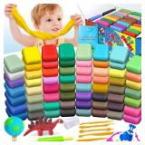 ESSENSON Modeling Clay Kit - 62 Colors Air Dry Magic Clay, Best Gift for Boys and Girls Age 3-12 Year Old, DIY Molding Kids, with Sculpting Tools, Decoration Accessories, Kids Art Crafts - Retail: $25