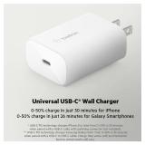 Belkin USB C Charger Block 25W - Power Delivery PPS Super Fast Charging - Apple iPhone 17, Air, Pro, AirPods, Samsung Galaxy S25, iPad, AirPods, Google Pixel 10, Nintendo Switch 2 and More - White - R