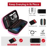 ivoler Carrying Case for Nintendo Switch 2 Model(2025), Portable Hard Shell Pouch Carrying Travel Game Bag for Nintendo Switch 2 Accessories Holds 12 Game Cartridge (Pink) - Retail: $19