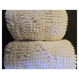 Non Slip Thick Shaggy Chenille Bathroom Rug Mat Set Extra Soft and Absorbent Striped Floor Rugs, 2 Piece, Machine-Washable - Retail: $31