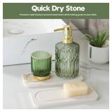2Pack Diatomite Stone Sink Tray, Water Absorbing Faucet Mat for Kitchen and Bathroom Counter, Quick Dry Decorative Soap Dish Makeup Vanity Caddy,Dispenser Sponge Holder Organizer, Beige-8\x 3.8\in - R