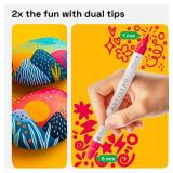 ARTISTRO Acrylic Paint Markers for Rock, Fabric, Wood, Glass, Craft - 24 Quick Dry Dual-Tip Paint Pens for Halloween Decorations - Pumpkin Painting Kit, Drawing Markers, Art Supplies, Christmas Gift -
