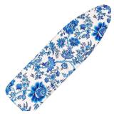 Memeaty Ironing Board Cover and Pad 15x54 Inch Standard Ironing Board Cover with Elastic Edge and Hook and Loop Fasteners Scorch and Stain Resistant Cotton Ironing Covers with Thick Padding - Retail: 